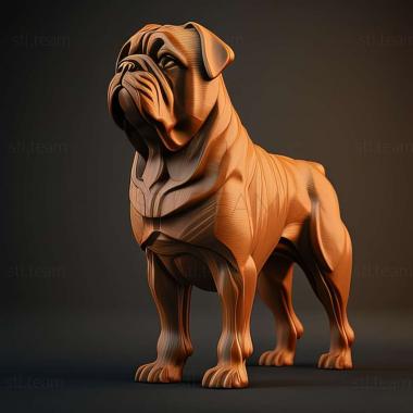 3D model Bullmastiff dog (STL)